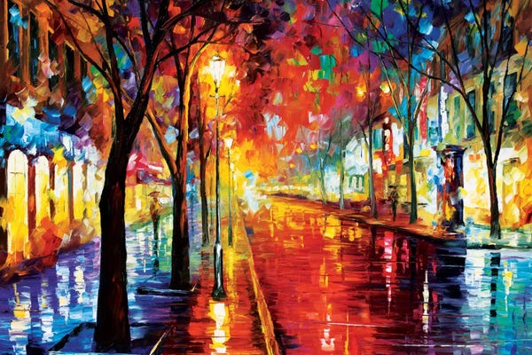 Rain: Street Of The Old Town by Leonid Afremov