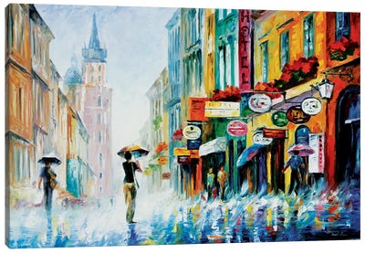 Summer Downpour Canvas Art Print - City Street Art