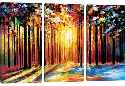 Sun Of January Canvas Art Print - 3-Piece Tree Art