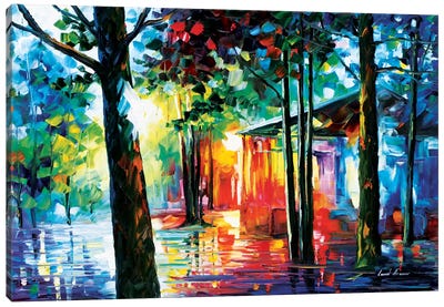 Sunlight In The Drops Canvas Art Print - Rain Art