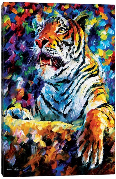Tiger Canvas Art Print - Current Day Impressionism Art