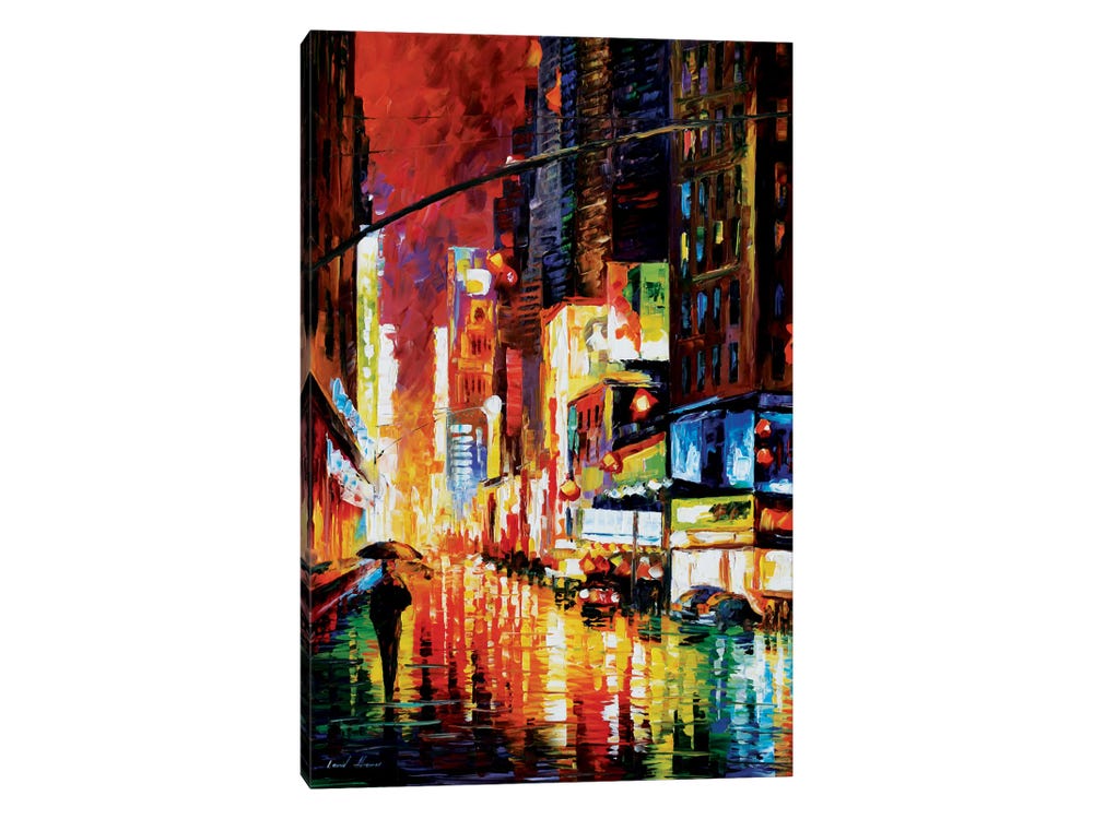 Times Square Canvas Wall Art by Leonid Afremov | iCanvas Times Square Canvas Wall Art by Leonid Afremov | iCanvas