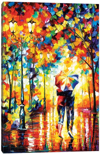 Under One Umbrella Canvas Art Print - Current Day Impressionism Art