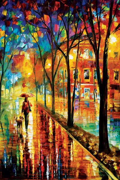Large Wall Art & Big Canvas Prints: Walk With Dog by Leonid Afremov