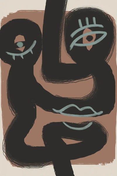 Abstract Black Portrait Pair by Little Dean art print