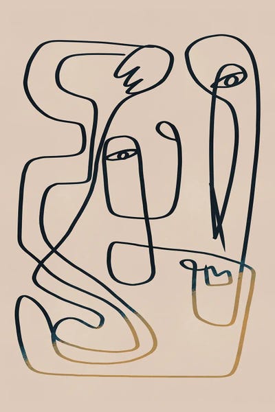 Black & Beige: Line Art Portrait Study by Little Dean