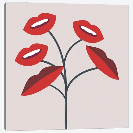 Lips Plant Canvas Print #LED104} by Little Dean Canvas Art Print