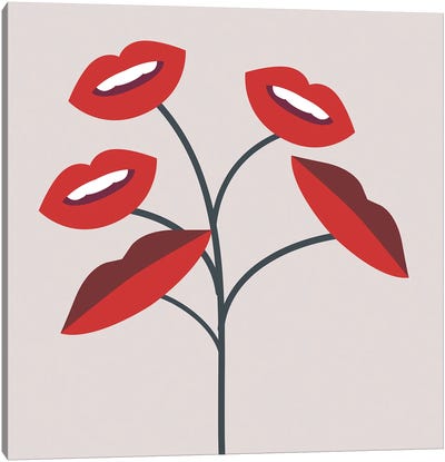 Lips Plant Canvas Art Print - The Cut Outs Collection