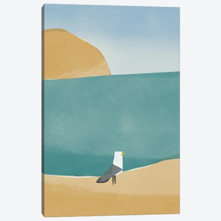 Lone Seagull Canvas Print #LED105} by Little Dean Canvas Print