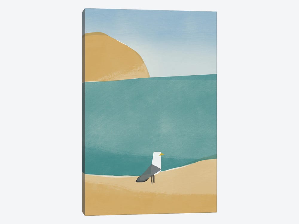 Lone Seagull by Little Dean 1-piece Canvas Wall Art