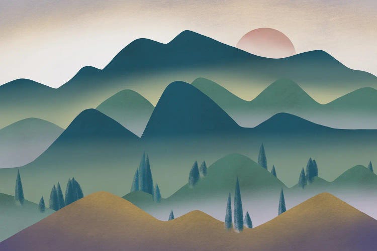 Mountain Range At Dawn