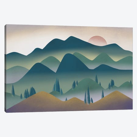 Mountain Range At Dawn Canvas Print #LED116} by Little Dean Canvas Wall Art
