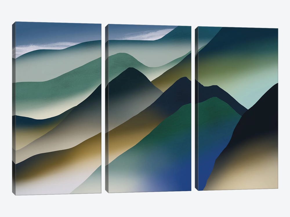 Mountain Range by Little Dean 3-piece Canvas Art Print