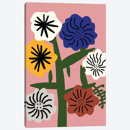 Multicolor Bloom Canvas Print #LED119} by Little Dean Canvas Print