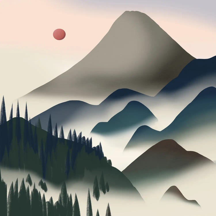 Nature In Gray And Blue by Little Dean wall art