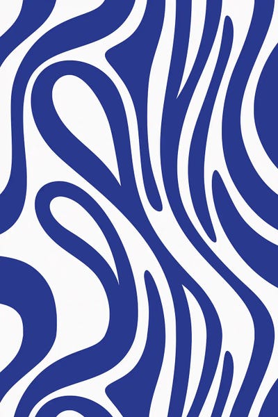 International Klein Blue: Navy Blue Swirl Pattern by Little Dean