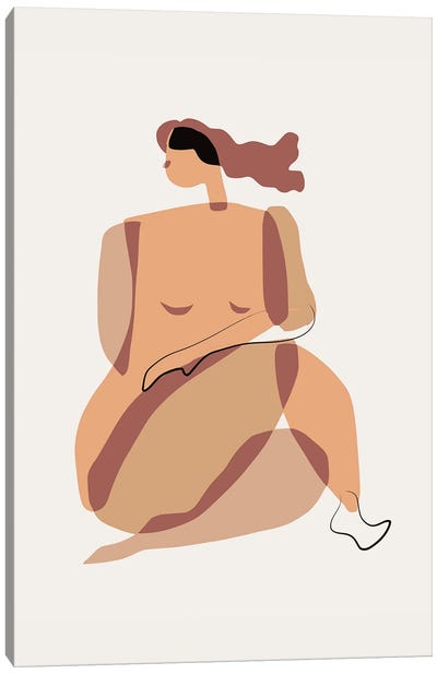 Nude In Breeze Canvas Art Print - The Cut Outs Collection
