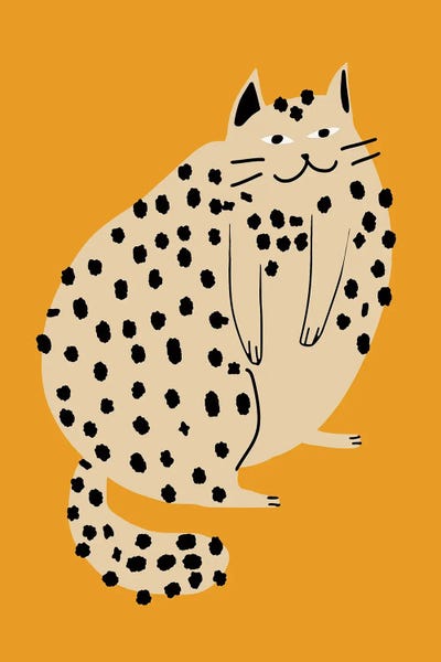 Orange Plump Cat by Little Dean art print