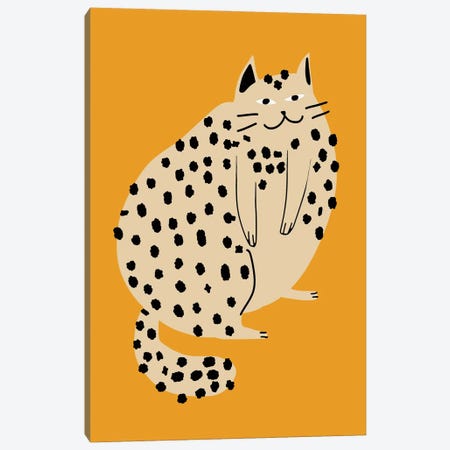 Orange Plump Cat Canvas Print #LED133} by Little Dean Canvas Print