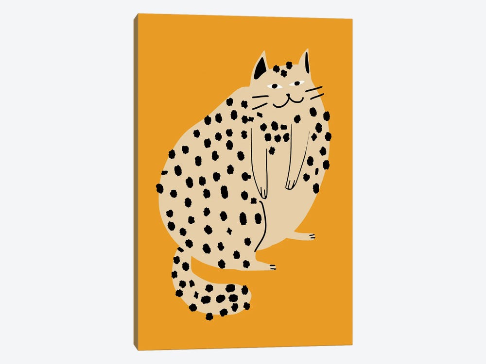 Orange Plump Cat by Little Dean 1-piece Canvas Print