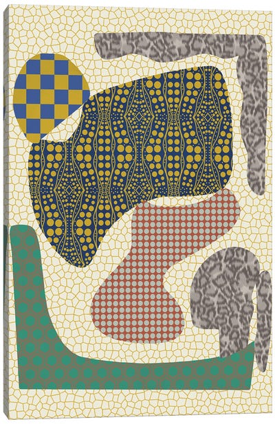 Patterned Organic Shapes Canvas Art Print - The Cut Outs Collection