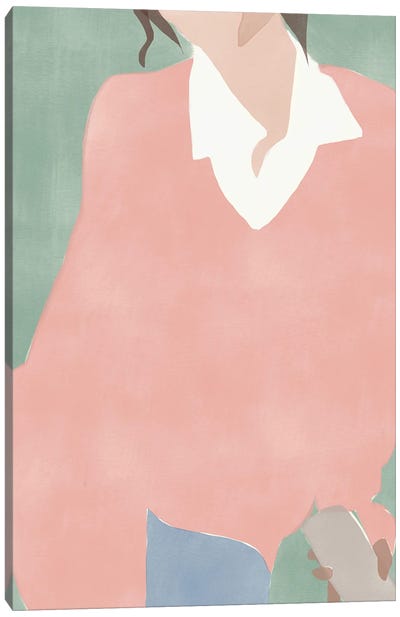 Pink Minimalist Fashion Canvas Art Print - Little Dean