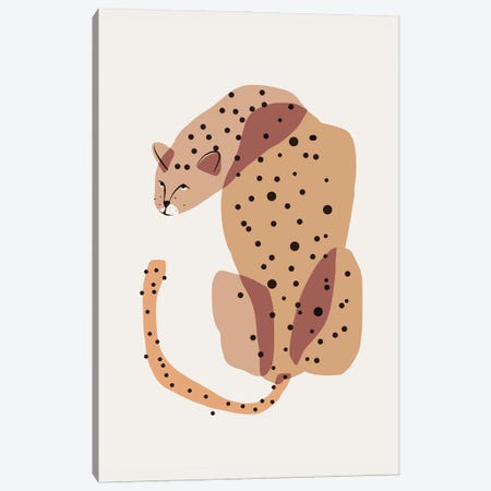 Abstract Shapes Leopard Canvas Print #LED13} by Little Dean Art Print