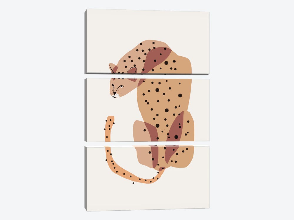 Abstract Shapes Leopard by Little Dean 3-piece Canvas Print