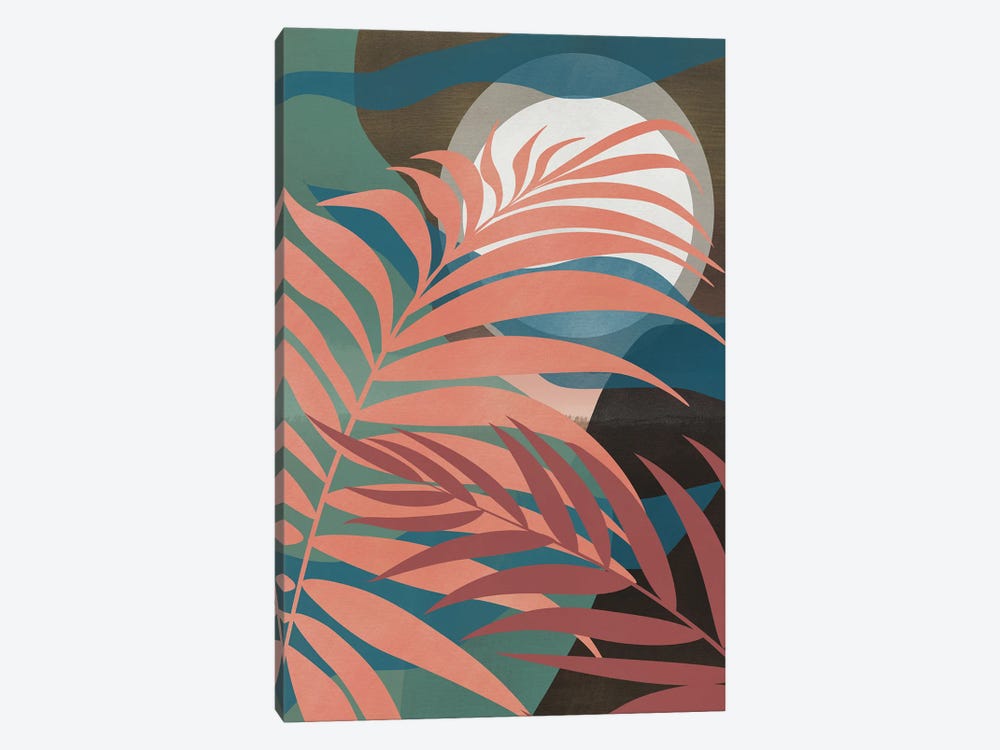 Pink Tropical Palm Leaf by Little Dean 1-piece Art Print