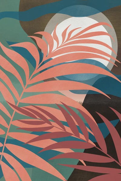 Tropical Leaves: Pink Tropical Palm Leaf by Little Dean