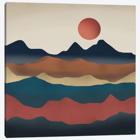Planet Red Canvas Print #LED141} by Little Dean Canvas Artwork