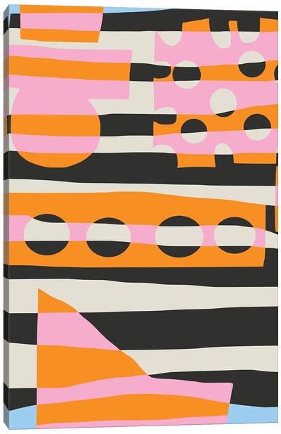 Abstract Stripe Minimal Collage VI Canvas Art Print - Little Dean