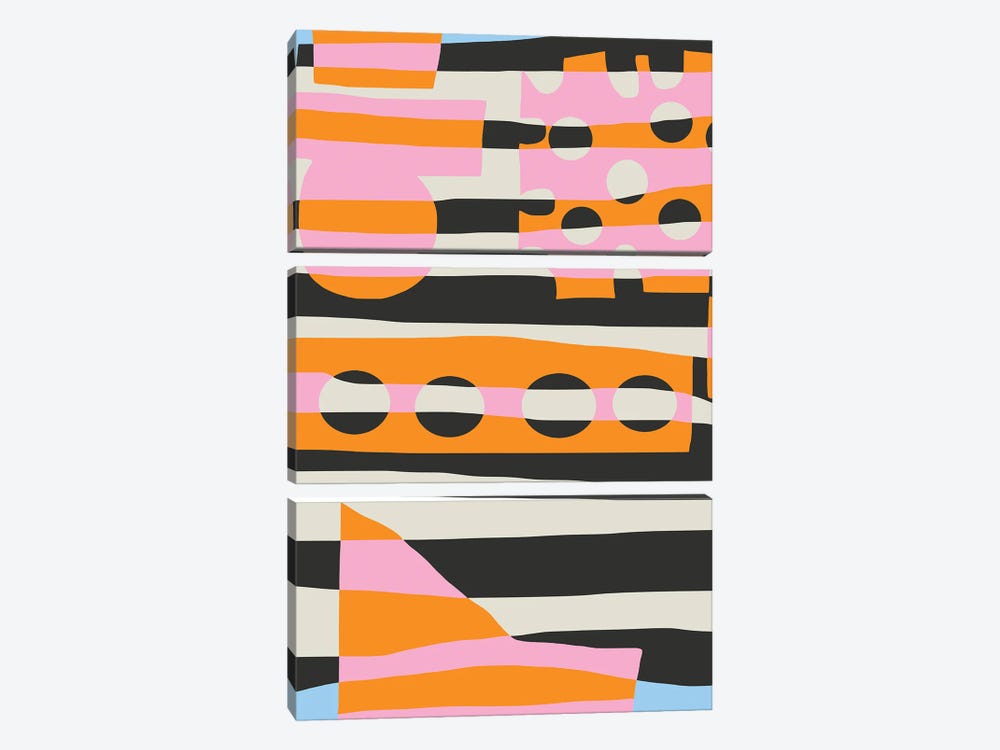 Abstract Stripe Minimal Collage VI by Little Dean 3-piece Canvas Wall Art
