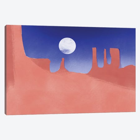 Red Rock Moonlight Canvas Print #LED150} by Little Dean Canvas Art Print