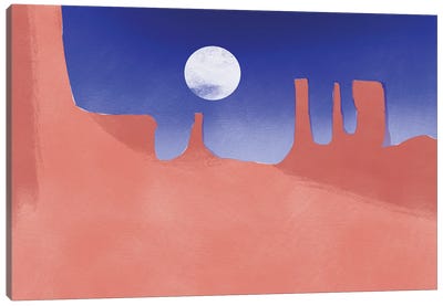Red Rock Moonlight Canvas Art Print - Little Dean