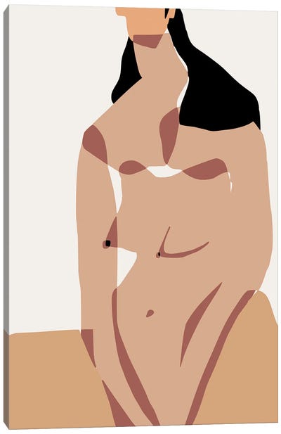 Sauna Nude Canvas Art Print - The Cut Outs Collection