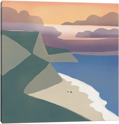Seagull Private Beach Canvas Art Print - Little Dean