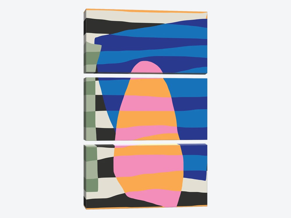 Abstract Stripe Minimal Collage IX by Little Dean 3-piece Art Print
