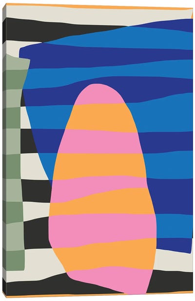 Abstract Stripe Minimal Collage IX Canvas Art Print - Dopamine Decor
