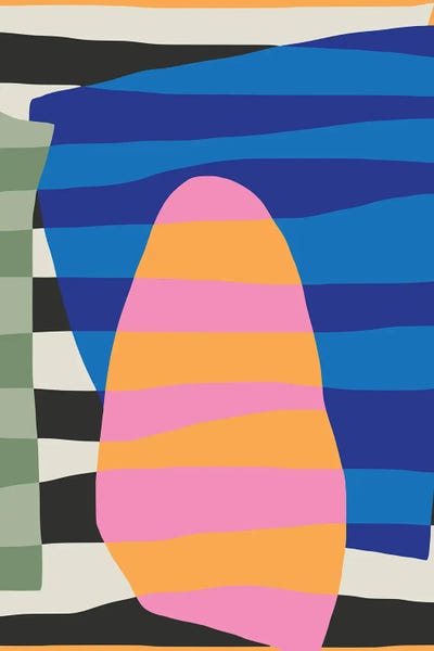 Dopamine Decor: Abstract Stripe Minimal Collage IX by Little Dean