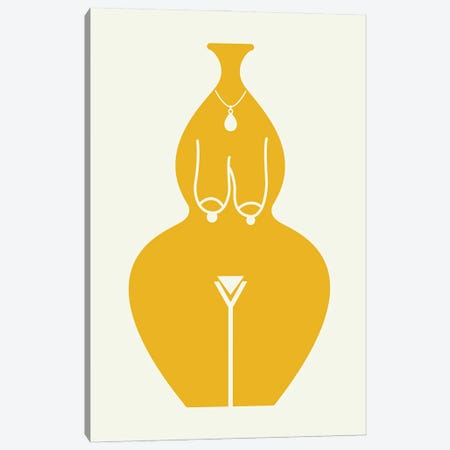 Shape Of You Nude In Yellow Canvas Print #LED162} by Little Dean Canvas Art