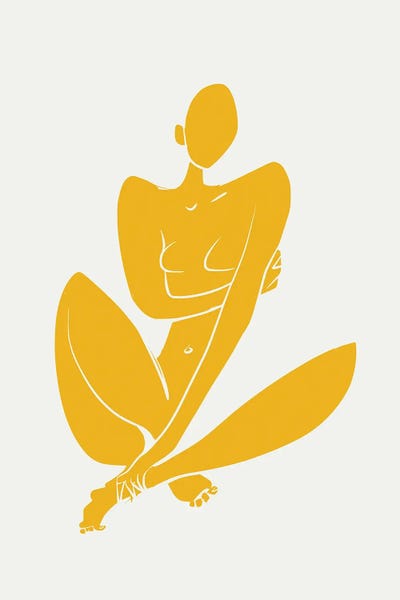 Sitting Nude In Yellow