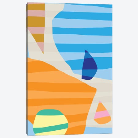Abstract Stripe Minimal Collage X Canvas Print #LED16} by Little Dean Canvas Wall Art