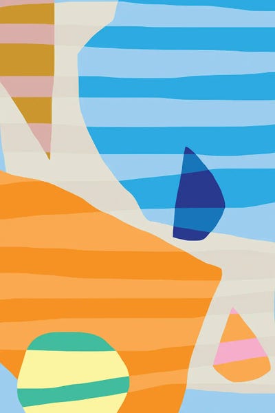 Dopamine Decor: Abstract Stripe Minimal Collage X by Little Dean