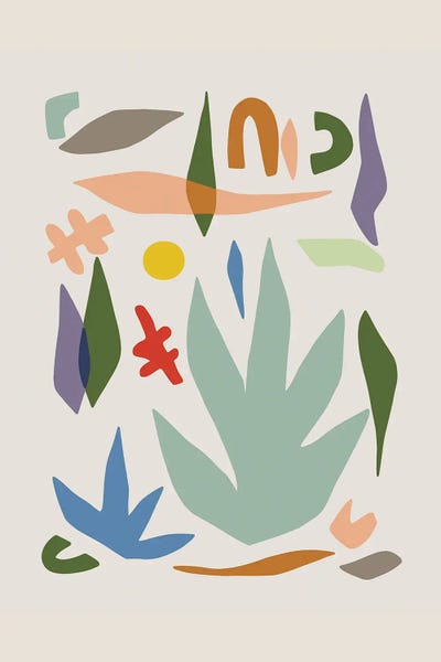 Small Leaves Cut Out In Grey by Little Dean canvas print