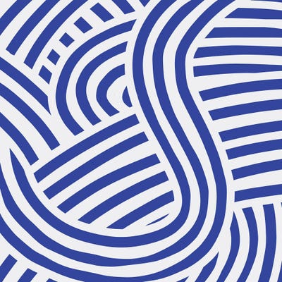 Blue Wavy Stripe by Little Dean art print