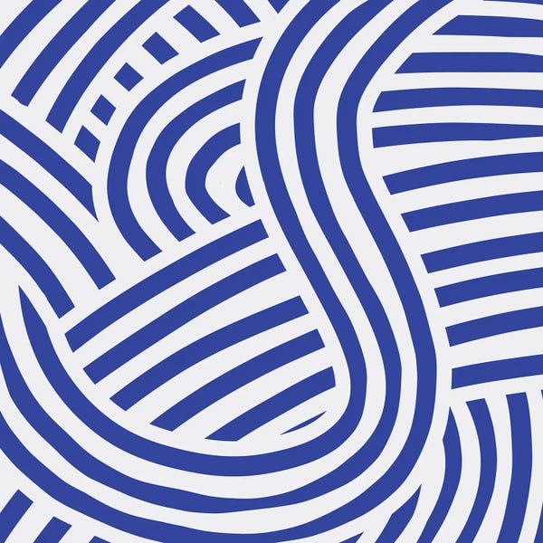 International Klein Blue: Blue Wavy Stripe by Little Dean