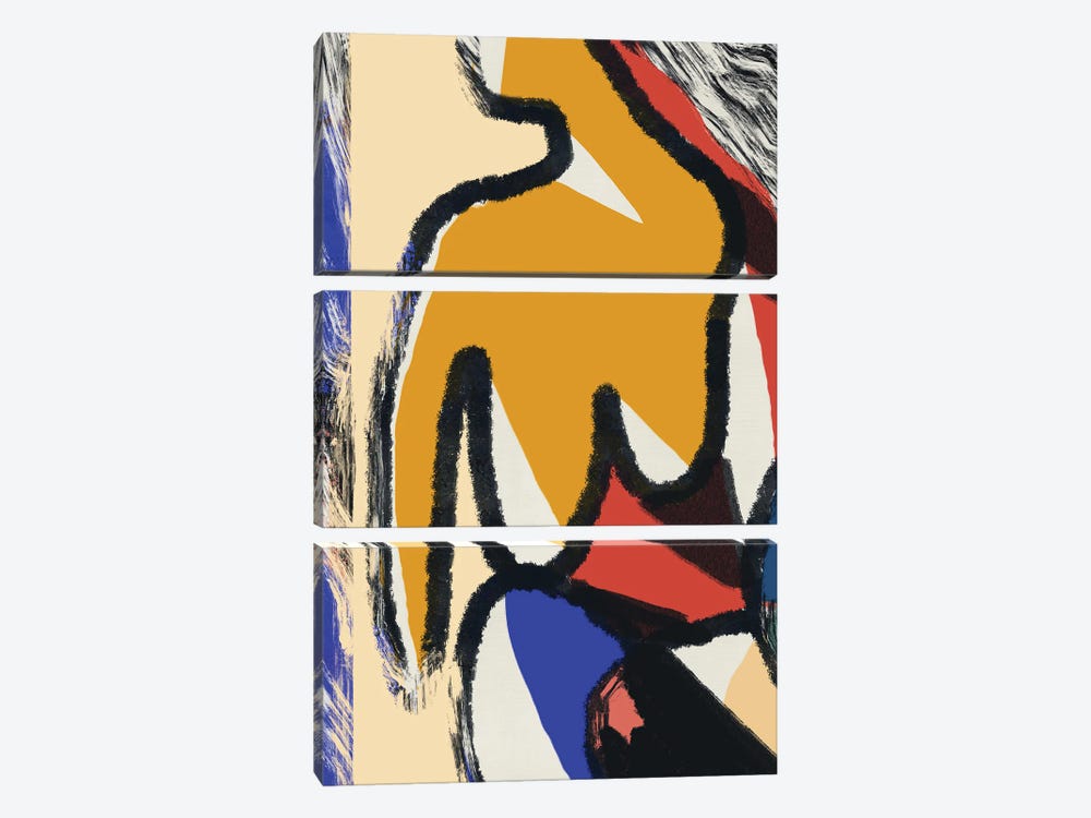 Summer Nude Bold Abstract by Little Dean 3-piece Canvas Artwork