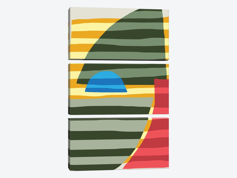 Abstract Stripe Minimal Collage XI by Little Dean 3-piece Canvas Print