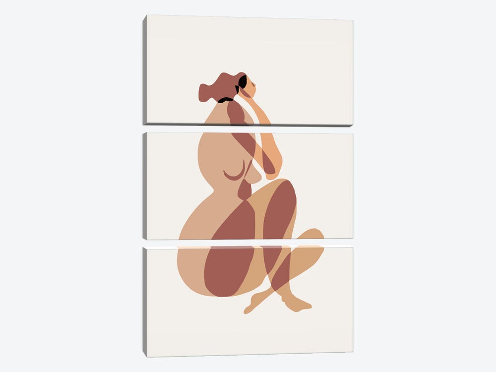 The Thinking Nude by Little Dean 3-piece Art Print